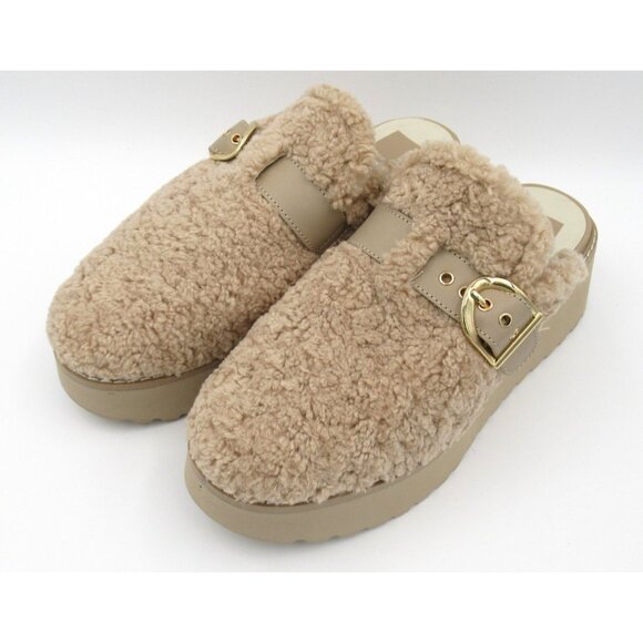 Dolce Vita Shoes - Dolce Vita Women's Lelani Plush Platform Mule Slip On Sandal Beige Color NEW